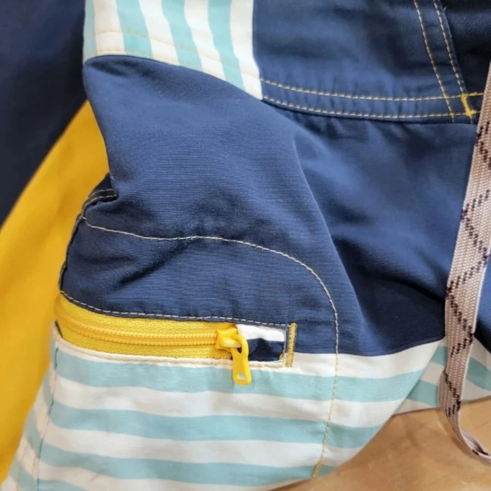 Patagonia Swim Trunks Board Shorts Sz 32 Blue Yellow Stripe
